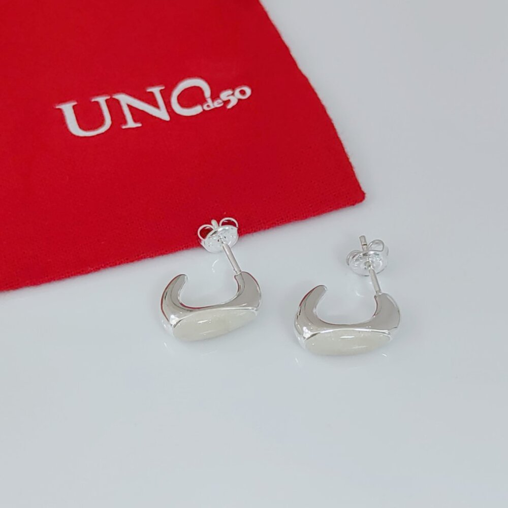 UNO de 50 Irregular Hoop Earring Semi-circular Earrings Silver Plated